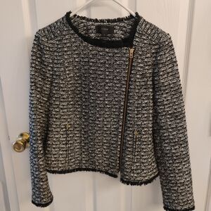 J. Crew Women's Black and White Tweed Jacket